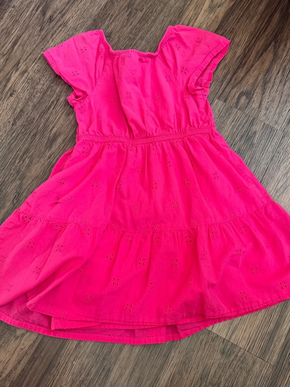 Carter's Hot Pink Eyelet Tiered Cotton Dress